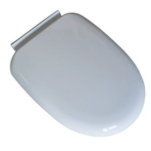 САНАКС - Крышка для унитаза белая пластиковая с микролифтом , заоваленная, код: Р07